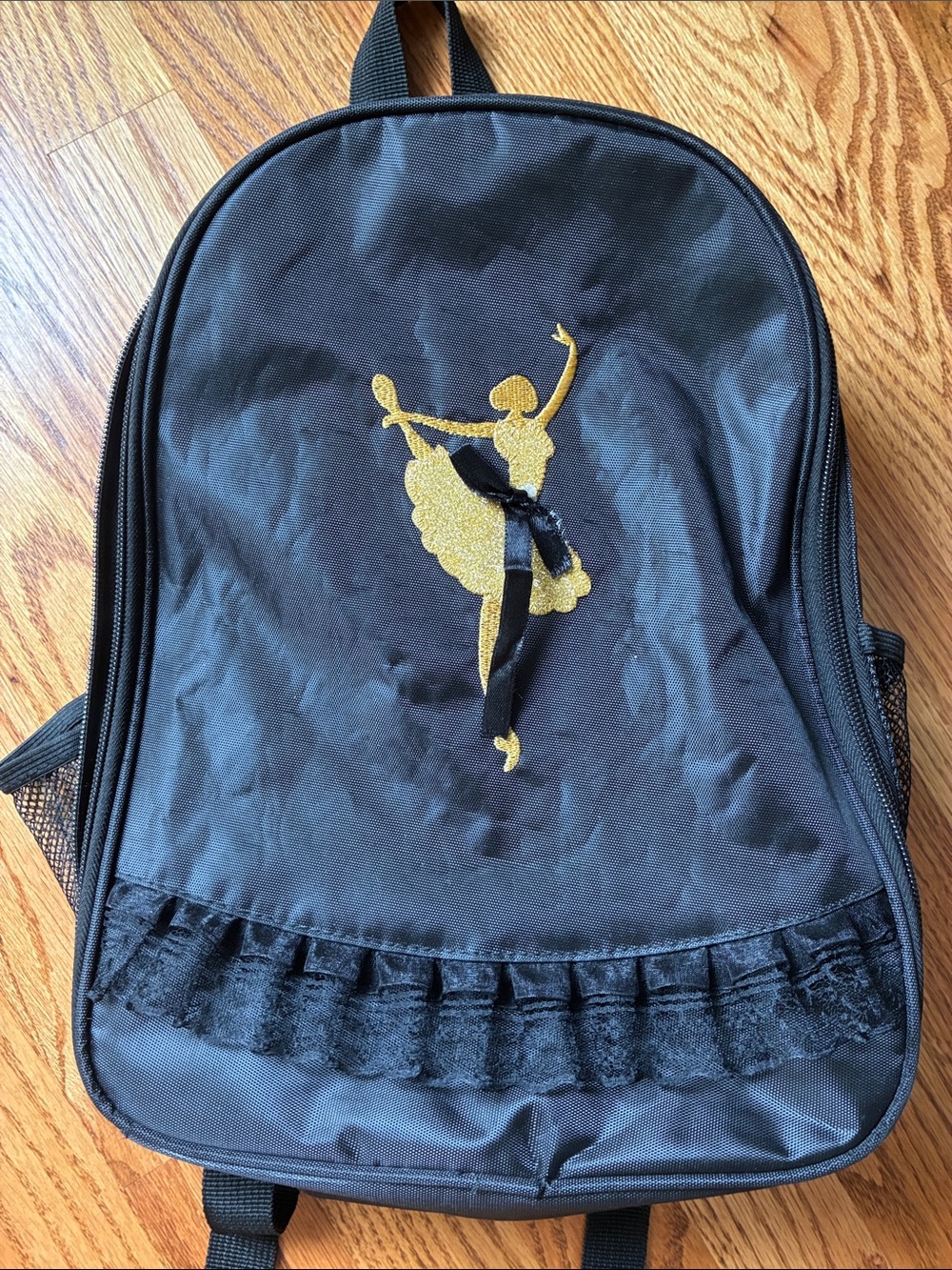 NEW Capezio black  Backpack with Gold Ballerina Accent